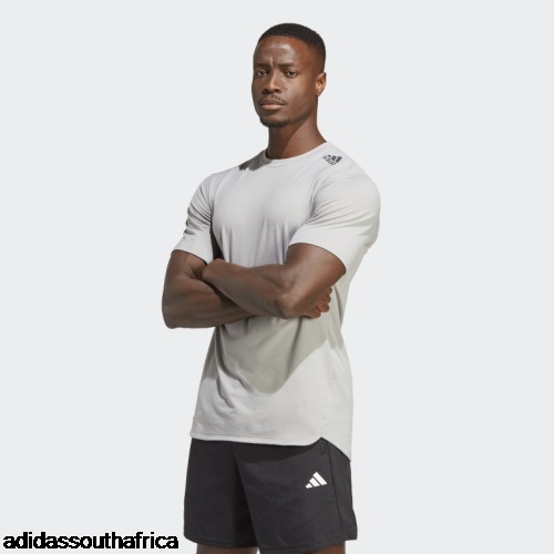 Mgh Solid Grey Designed for Training T-Shirt Adidas South Africa