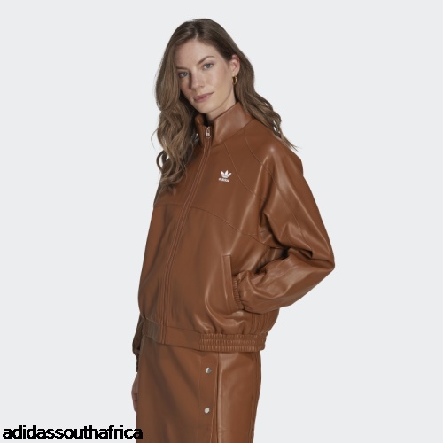 Brown Centre Stage Faux Leather Jacket Adidas Adidas South Africa