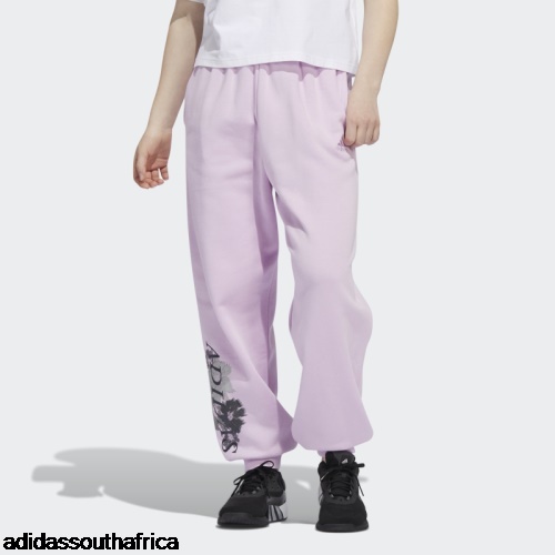 Floral Graphic Cuffed Jogger Pants Lilac Adidas Adidas South Africa