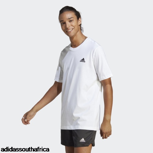 White Essentials Single Jersey Embroidered Small Logo T-Shirt Adidas South Africa