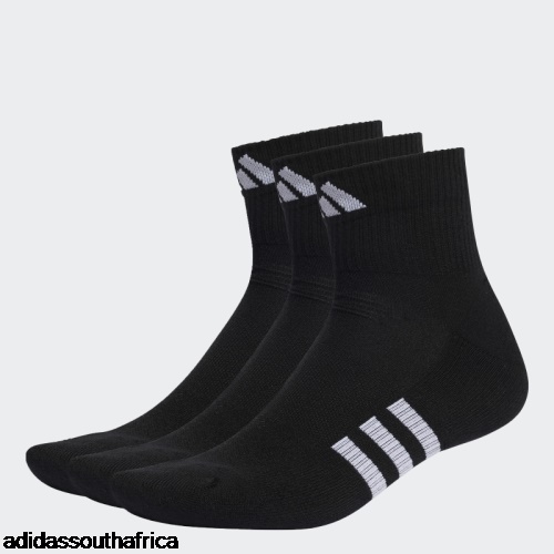 Performance Cushioned Mid-Cut Socks 3 Pairs Black Adidas South Africa