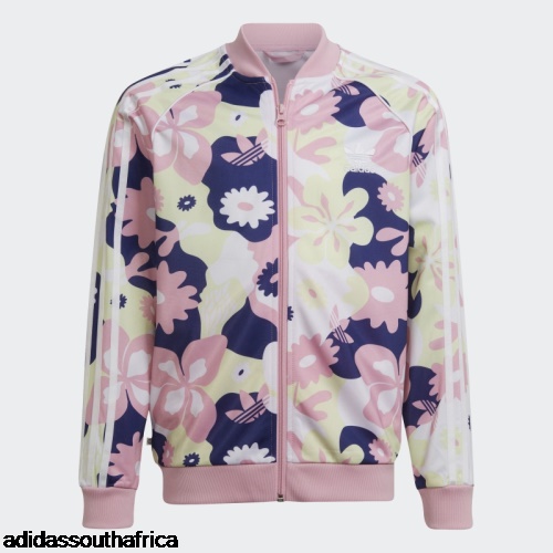 Allover Flower Print SST Track Top White Adidas South Africa