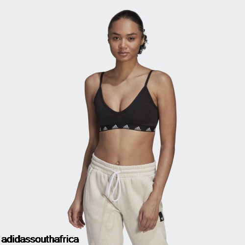 Black Purebare Hot Light-Support Bra Adidas South Africa