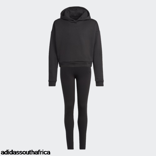 Hooded Fleece Tracksuit Black Adidas Adidas South Africa