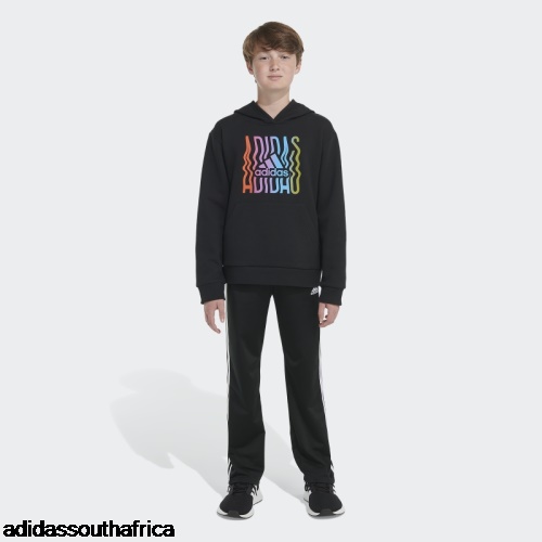 Game-On Graphic Fleece Pullover Hoodie Black Adidas South Africa