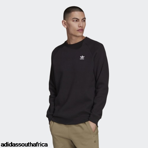 Black Adicolor Essentials Trefoil Crewneck Sweatshirt Adidas Adidas South Africa