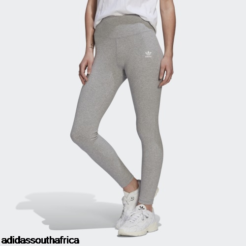 Medium Grey Adicolor Essentials+ Ribbed 7/8 Length Leggings Adidas Adidas South Africa