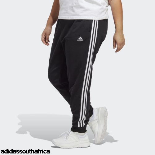 Essentials 3-Stripes French Terry Cuffed Pants (Plus Size) Black Adidas Adidas South Africa