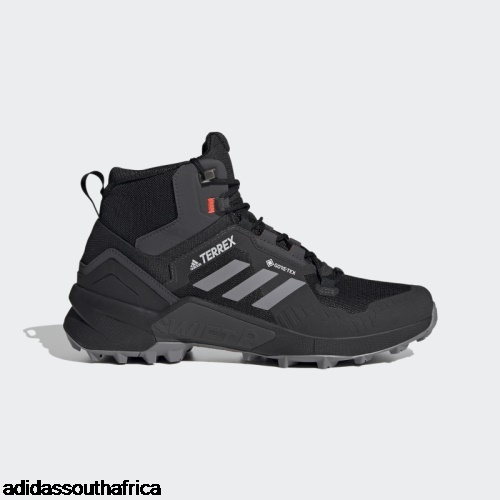 Black Terrex Swift R3 Mid GORE-TEX Hiking Shoes Adidas Shoes South Africa