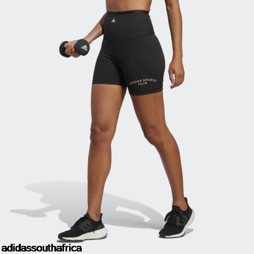 Black Sports Club Short High-Waist Leggings Adidas Adidas South Africa