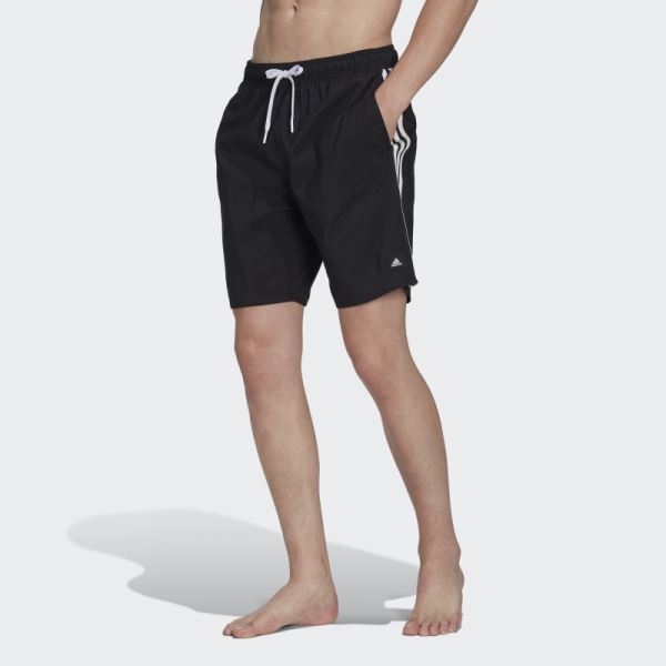 Adidas 3-Stripes CLX Swim Shorts Black