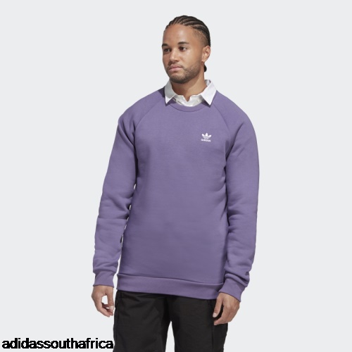 Tech Purple Trefoil Essentials Crewneck Sweatshirt Adidas Adidas South Africa