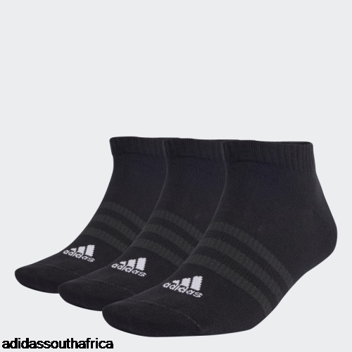 Thin and Light Sportswear Low-Cut Socks 3 Pairs Black Adidas South Africa