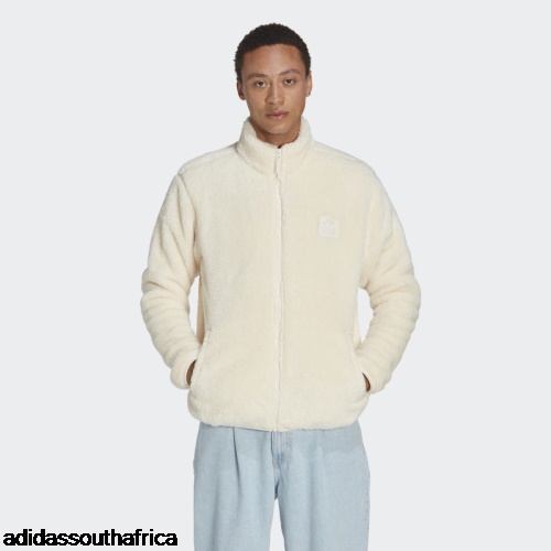 Essentials+ Fluffy Fleece Track Jacket White Adidas South Africa