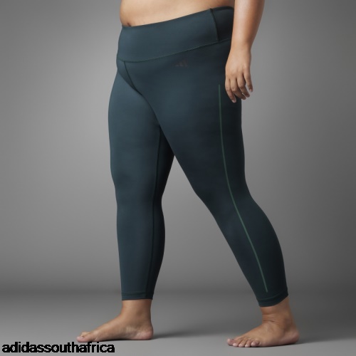 Green Authentic Balance Yoga 7/8 Leggings (Plus Size) Adidas South Africa