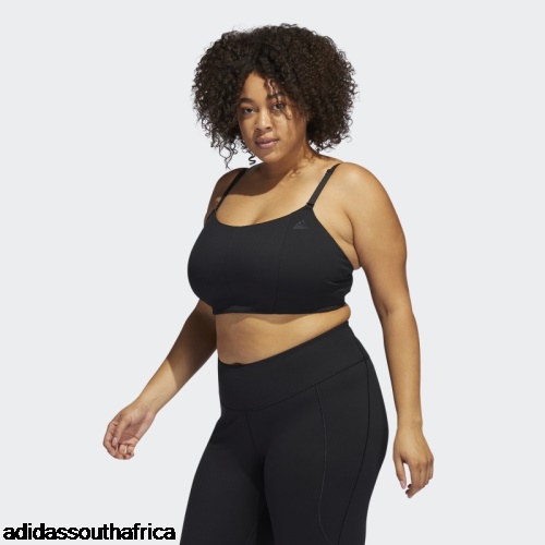 Black Yoga Studio Light-Support Bra (Plus Size) Adidas South Africa