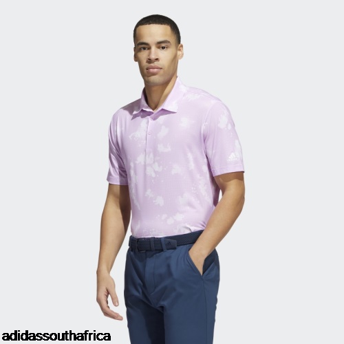 Lilac Splatter-Print Polo Shirt Adidas South Africa