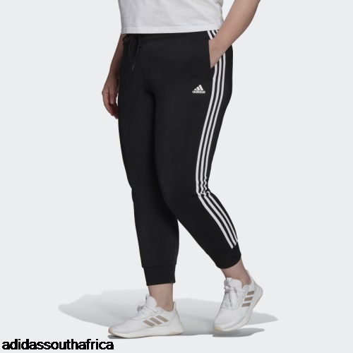 Essentials Warm-Up Slim Tapered 3-Stripes Track Pants (Plus Size) Black Adidas Adidas South Africa