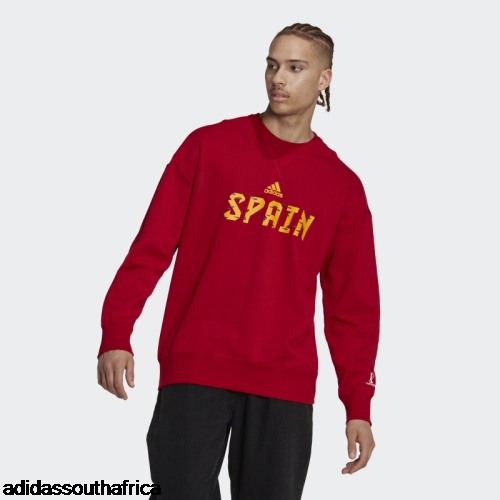 FIFA World Cup 2022 Spain Crew Sweatshirt Red Adidas Adidas South Africa