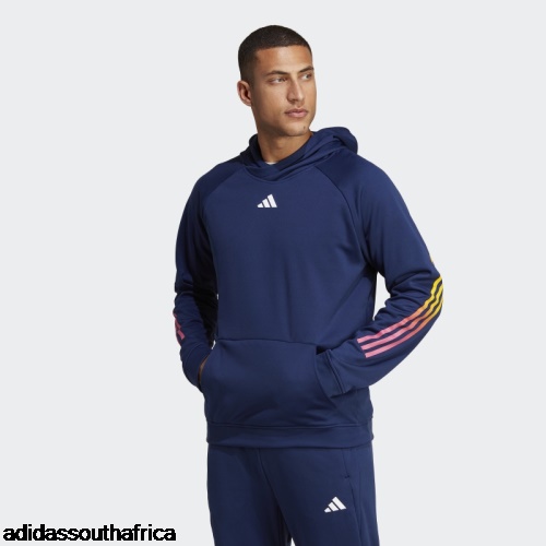 Train Icons 3-Stripes Training Hoodie Dark Blue Adidas South Africa