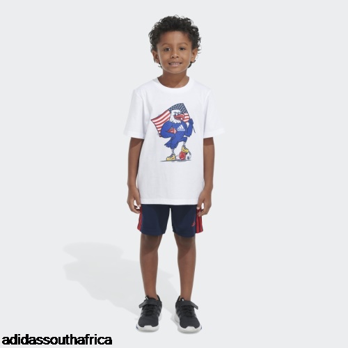 White GRAPHIC TEE AND SHORT SET Adidas South Africa