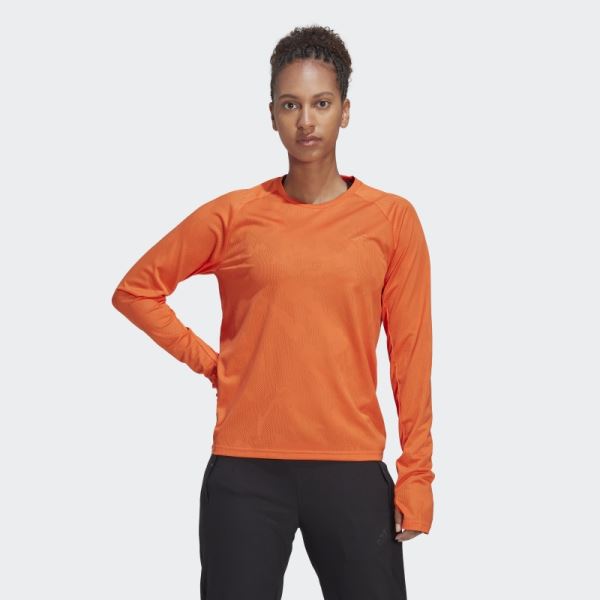 Made To Be Remade Running Long Sleeve Tee Orange Adidas
